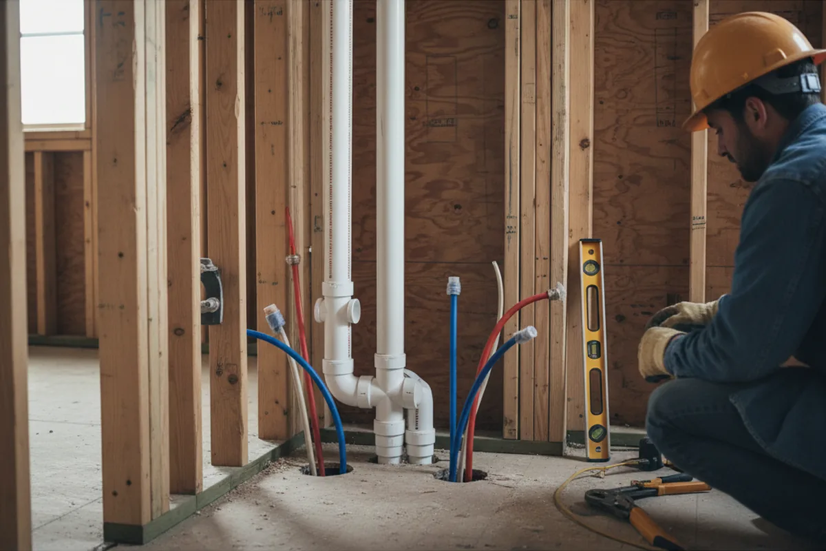 Drain and supply rough-in during Drain Cleaning in Barbourville